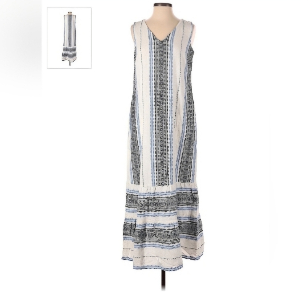 J.Jill midi v-neck multicream dress. XL petite